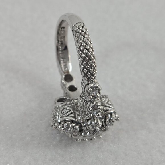 Judith Ripka 925 CZ Sterling Silver Cluster Cocktail Ring Size 9 Thailand Signed - Picture 9 of 12